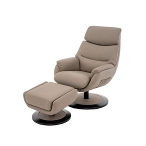 7  Poltrona de Massagem Montana Rivatti Estofado em PU Fendi Base Madeira c_ Apoio para Pes c_ Controle